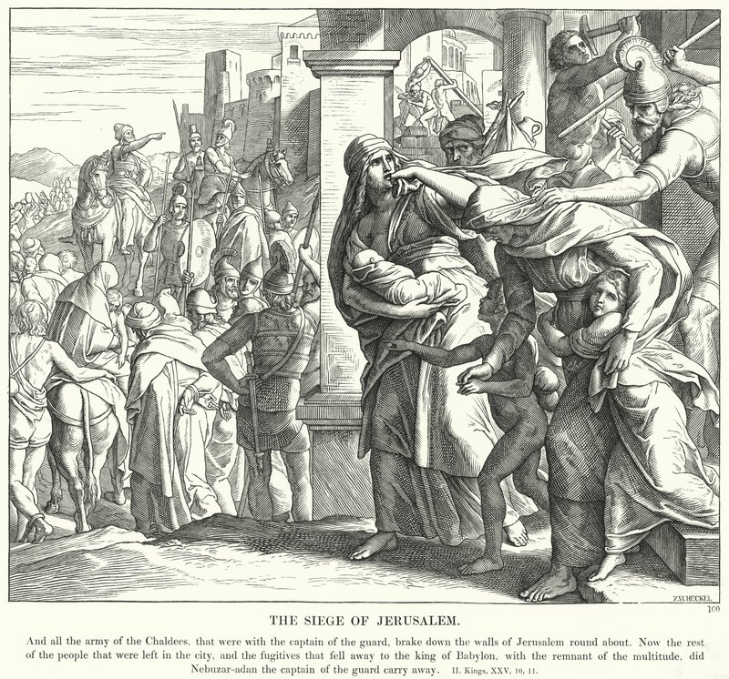 Oblężenie Jerozolimy (rycina) autorstwa Julius (after) Schnorr von Carolsfeld