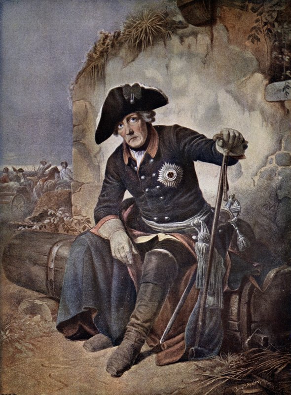 Fryderyk Wielki, król Prus (kolor lito) autorstwa Julius Friedrich Anton (after) Schrader