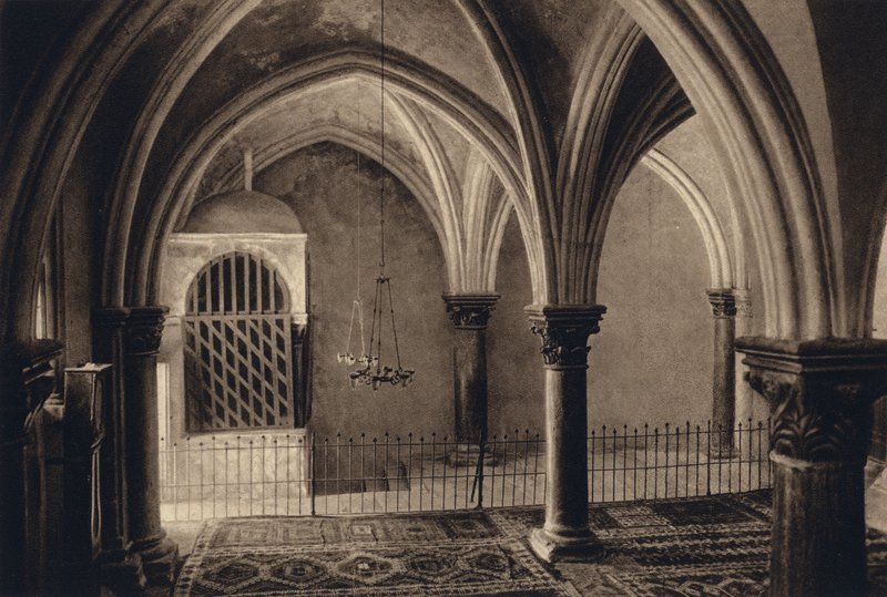 Jerozolima, Komnata Ostatniej Wieczerzy (zdjęcie czarno-białe) autorstwa Karl Grober
