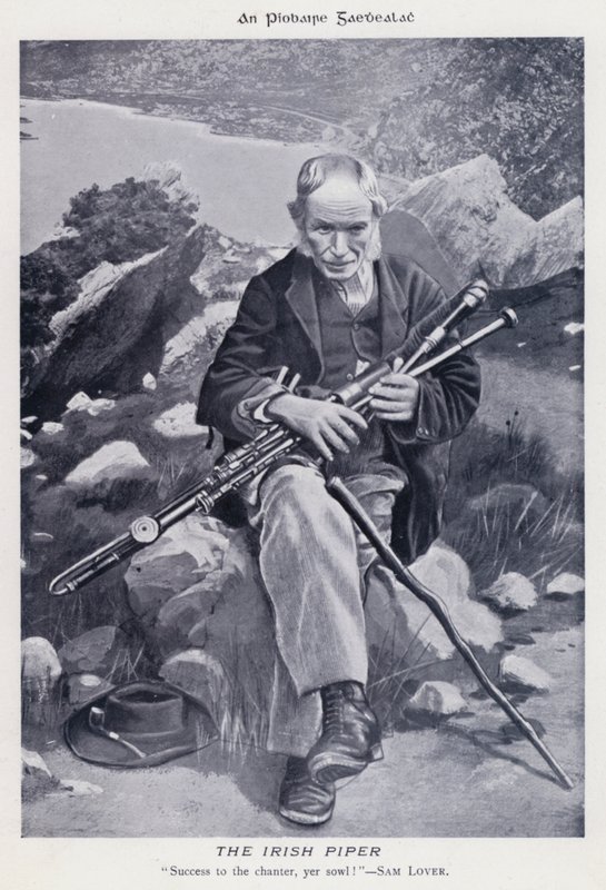 Irlandzki dudziarz (zdjęcie czarno-białe) autorstwa Karl Karlovich Piratsky