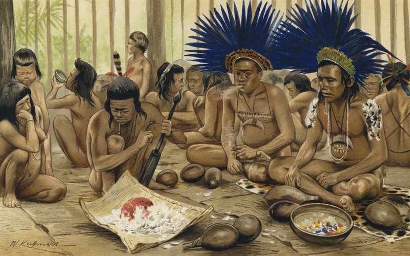 Święto zmarłych Indian Bororo ze środkowej Brazylii autorstwa Karl Von den Steinen