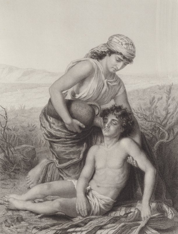Hagar i Ismael autorstwa Karl Wilhelm Friedrich Bauerle