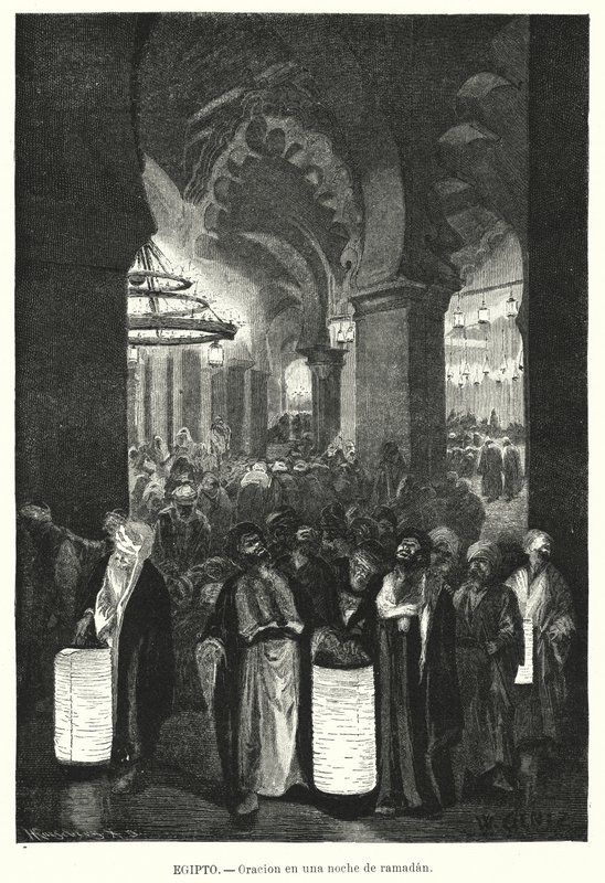 Modlitwy wieczorne podczas Ramadanu w Egipcie (lito) autorstwa Karl Wilhelm Gentz