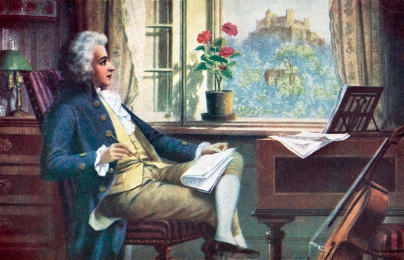 Wolfgang Amadeusz Mozart, autorstwa Karl or Carl the Younger Schweninger