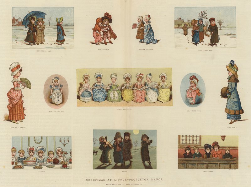 Boże Narodzenie w Little-Peopleton Manor (chromolitho) autorstwa Kate Greenaway