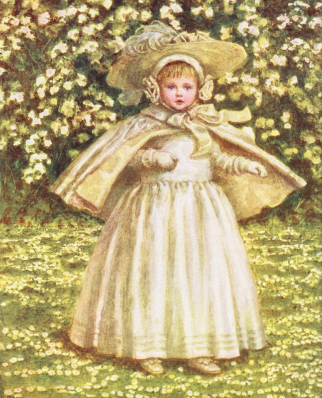 Dziecko w bieli (kolorowa litografia) autorstwa Kate (after) Greenaway