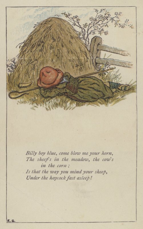 Billy chłopcze niebieski, chodź, dmuchnij mi w róg (kolor lito) autorstwa Kate (after) Greenaway