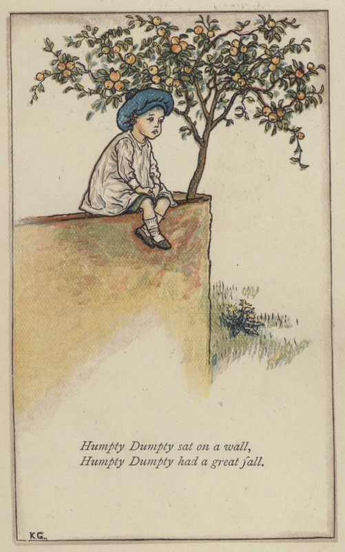 Humpty Dumpty siedział na ścianie (kolor lito) autorstwa Kate (after) Greenaway