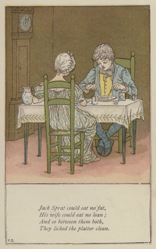 Jack Szprot nie mógł jeść tłuszczu (kolor lito) autorstwa Kate (after) Greenaway