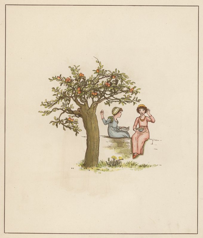 Ilustracja Kate Greenaway do filmu The Pied Piper of Hamelin autorstwa Roberta Browninga (kolor lito) autorstwa Kate (after) Greenaway