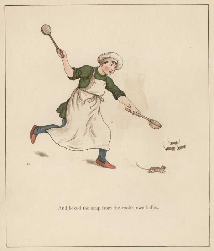 Ilustracja Kate Greenaway do filmu The Pied Piper of Hamelin autorstwa Roberta Browninga (kolor lito) autorstwa Kate (after) Greenaway