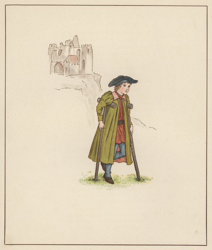 Ilustracja Kate Greenaway do filmu The Pied Piper of Hamelin autorstwa Roberta Browninga (kolor lito) autorstwa Kate (after) Greenaway