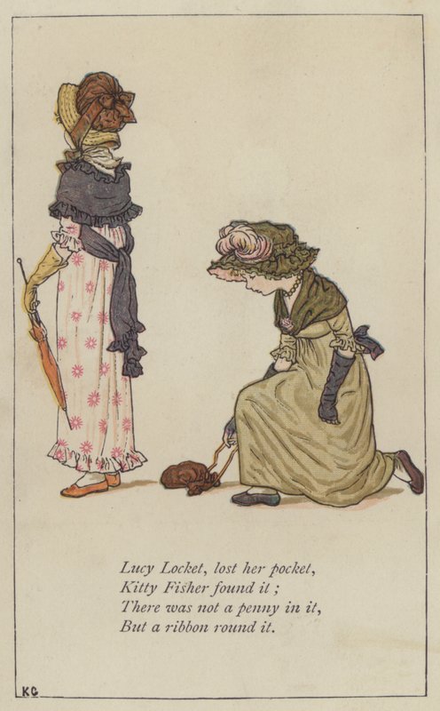 Lucy Locket, zgubiła kieszeń (kolor lito) autorstwa Kate (after) Greenaway