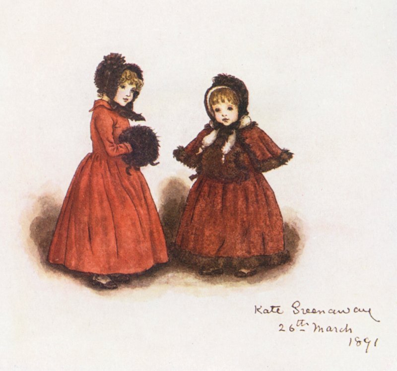 Na spacer (kolorowa litografia) autorstwa Kate (after) Greenaway