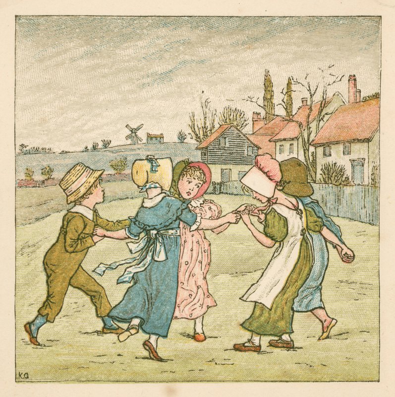 Ring A Ring O’Roses (kolor lito) autorstwa Kate (after) Greenaway