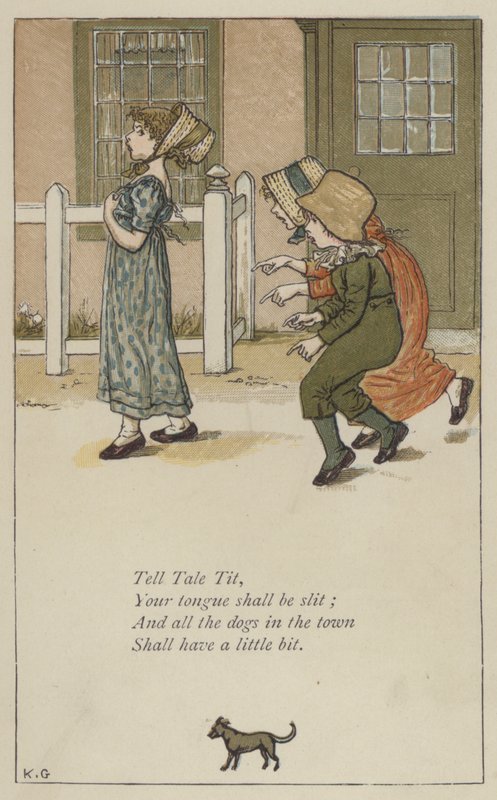 Tell Tale Tit (kolor lito) autorstwa Kate (after) Greenaway
