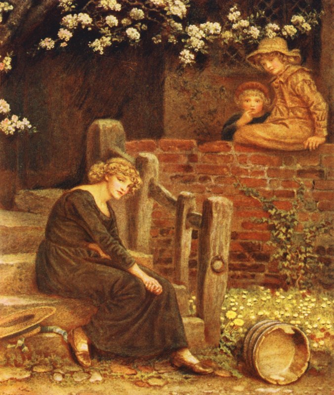 Bajka o dziewczynce i jej wiaderku na mleko (kolorowa litografia) autorstwa Kate (after) Greenaway