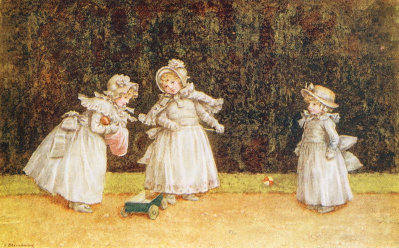 Mały gokart (kolorowa litografia) autorstwa Kate (after) Greenaway