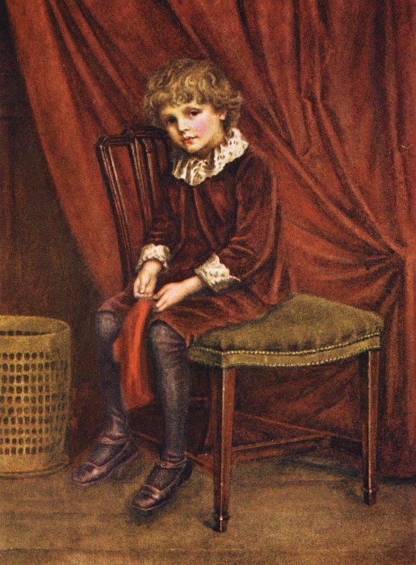 Czerwony chłopiec (kolorowa litografia) autorstwa Kate (after) Greenaway