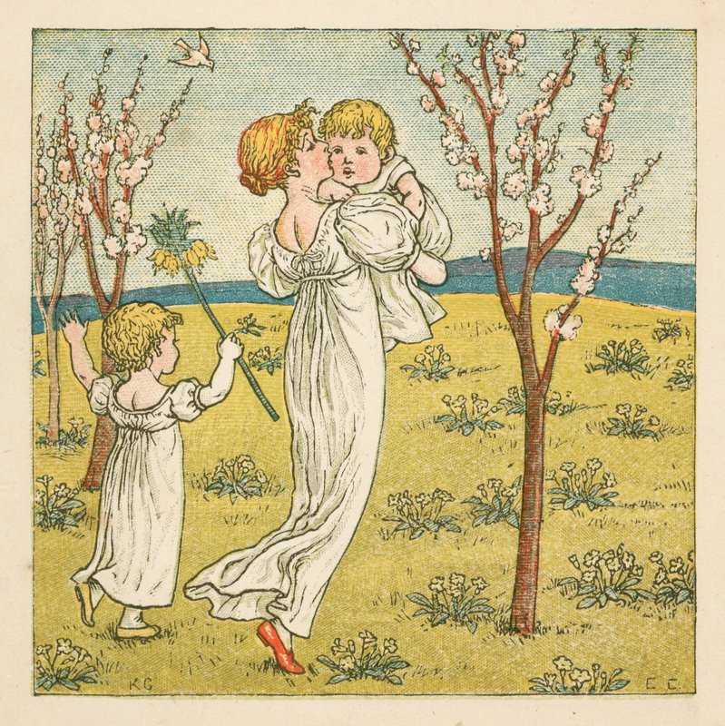 Spacerując wśród kwiatów (kolor lito) autorstwa Kate (after) Greenaway