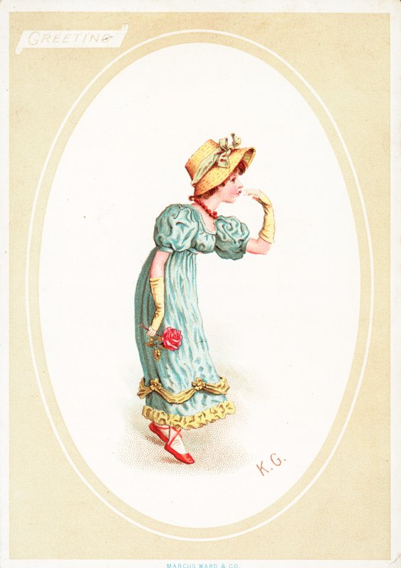 Kartka z życzeniami (chromolitho) autorstwa Kate Greenaway