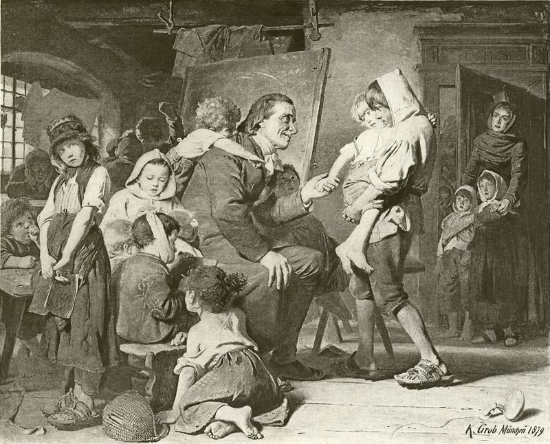 Pestalozzi, Przyjaciel Dzieci (wklęsłodruk) autorstwa Konrad Grob
