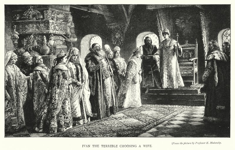 Iwan Groźny wybiera żonę (rycina) autorstwa Konstantin Egorovich Makovsky