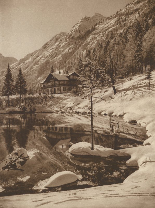 Der Christlesssee bei Oberstdorf; Christlesssee w Oberstdorfie (zdjęcie czarno-białe) autorstwa Kurt Hielscher