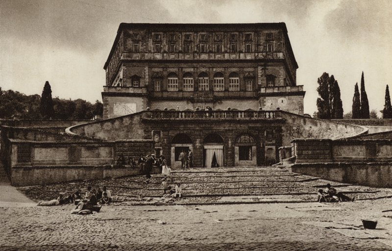 Włochy: Caprarola, Palazzo Farnese (zdjęcie czarno-białe) autorstwa Kurt Hielscher