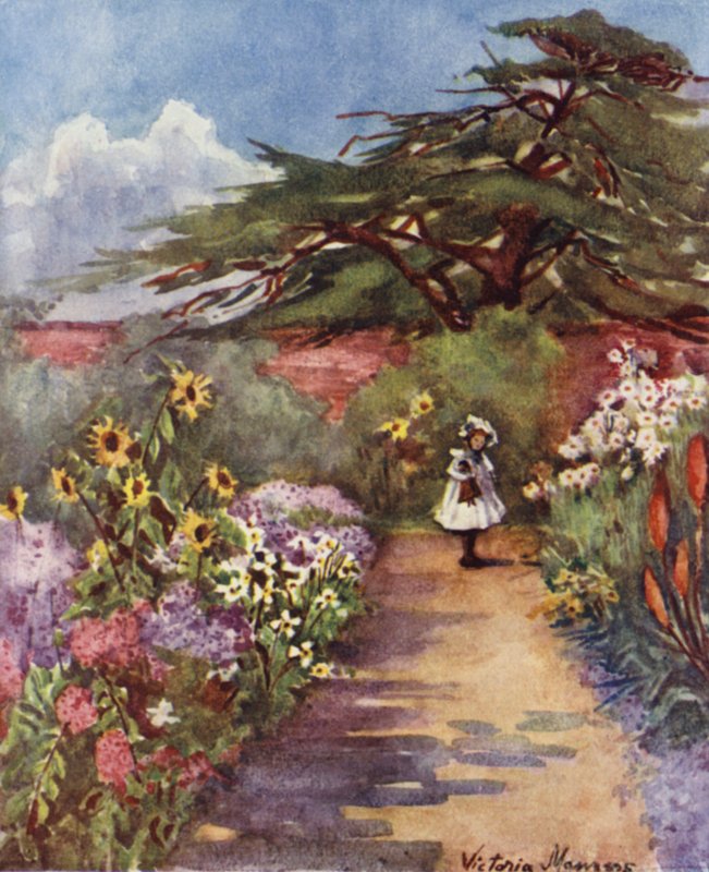 Old English Garden, Brockwell Park (kolor lito) autorstwa Lady Victoria Marjorie Harriet Manners