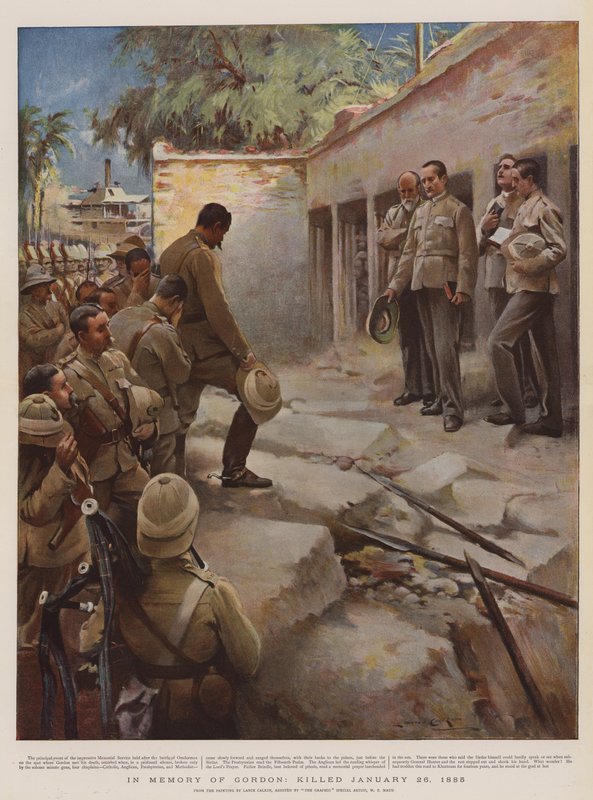 Pamięci Gordona, zabity 26 stycznia 1885 (chromolitho) autorstwa Lance Calkin