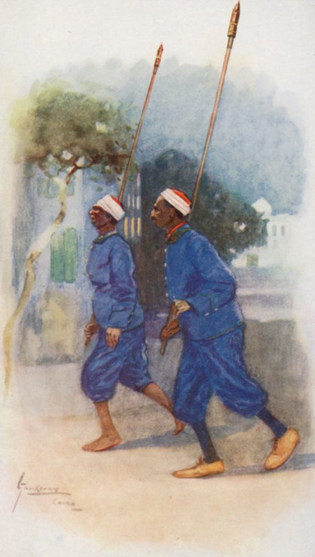 Ludzie Egiptu: Latarnicy, Illi walla el Lumad (kolorowa litografia) autorstwa Lance Thackeray