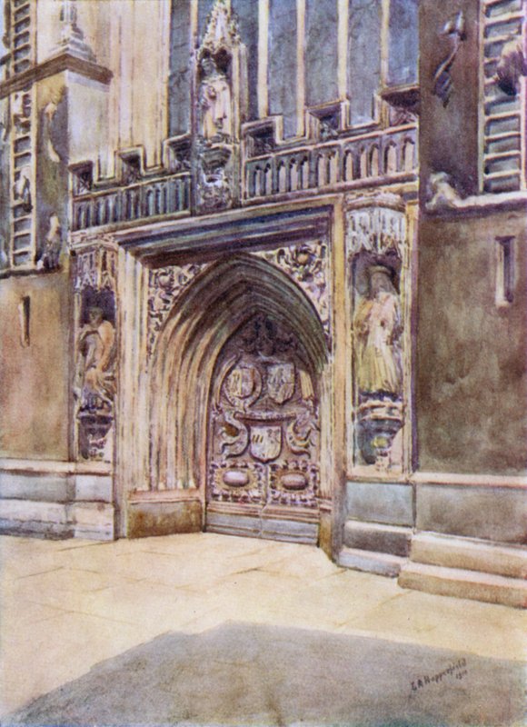 Bath Abbey, West Door (kolor lito) autorstwa Laura Annie Happerfield