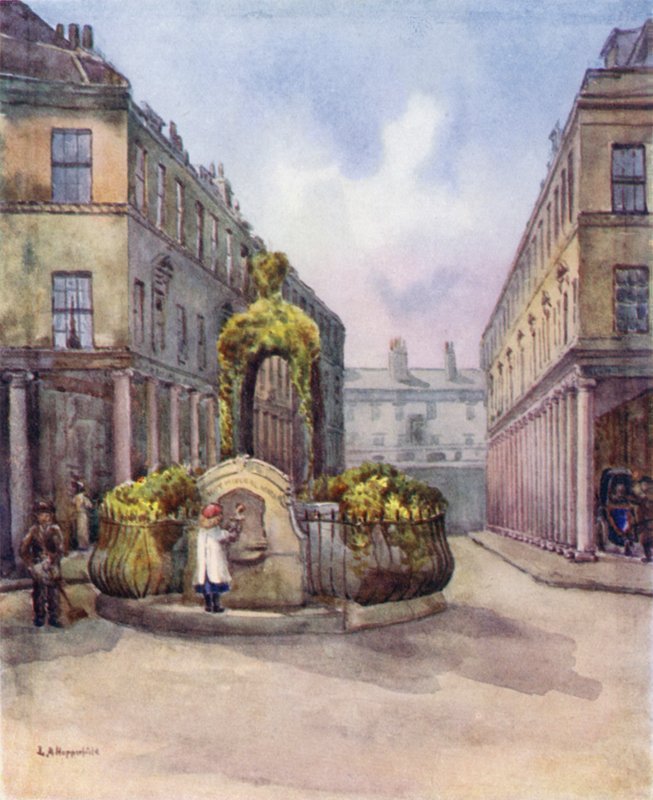 Bath Street i fontanna wody mineralnej autorstwa Laura Annie Happerfield