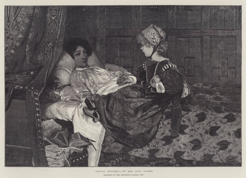 Zawsze mile widziany, wystawiony w Galerii Grosvenor, 1887 autorstwa Lawrence Alma Tadema