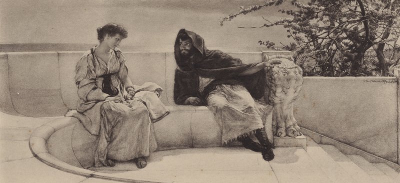 Stara historia (fotograwiura) autorstwa Lawrence (after) Alma Tadema