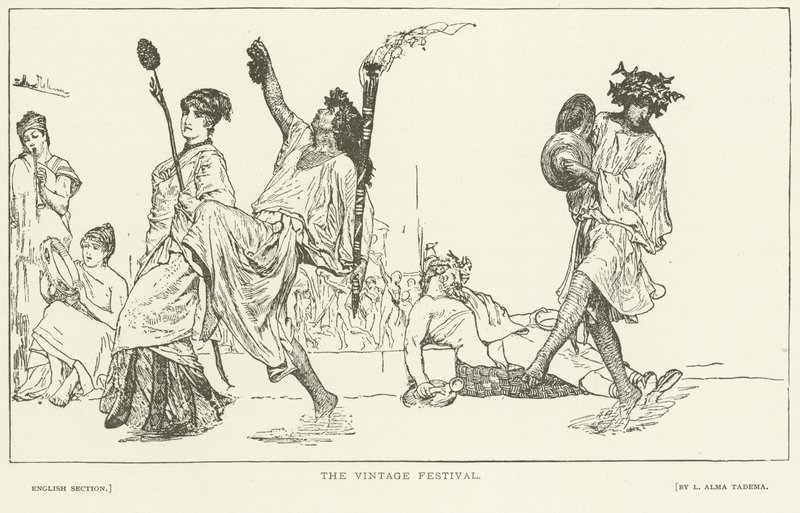 Festiwal Winobrania (wklęsłodruk) autorstwa Lawrence Alma Tadema