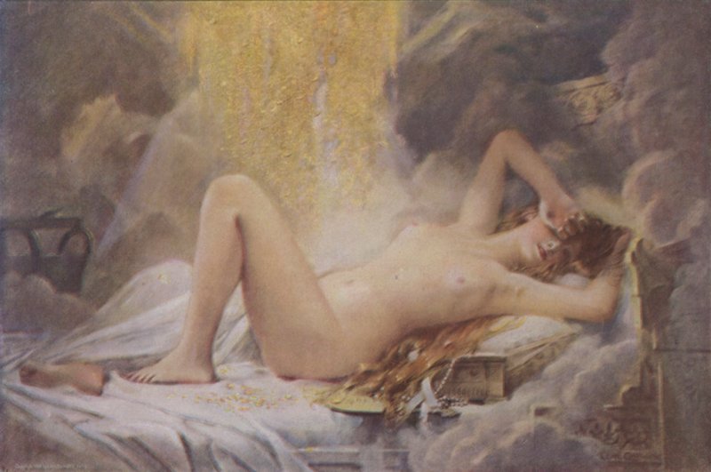 Danae i deszcz złota autorstwa Leon Francois Comerre