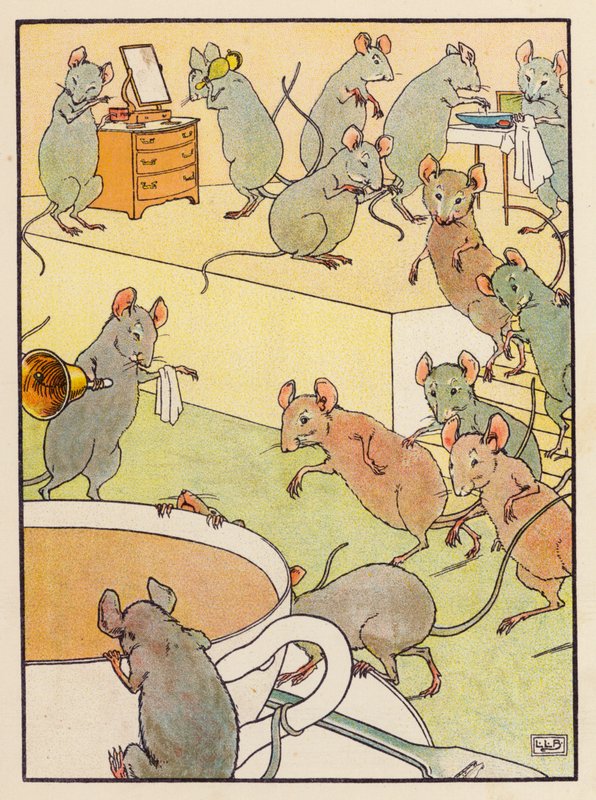 Calico Pie (kolorowa litografia) autorstwa Leonard Leslie Brooke