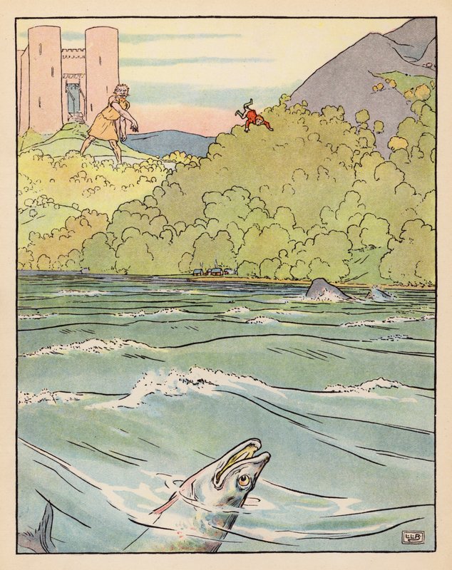 Ilustracja dla Tom Thumb (kolorowa litografia) autorstwa Leonard Leslie Brooke