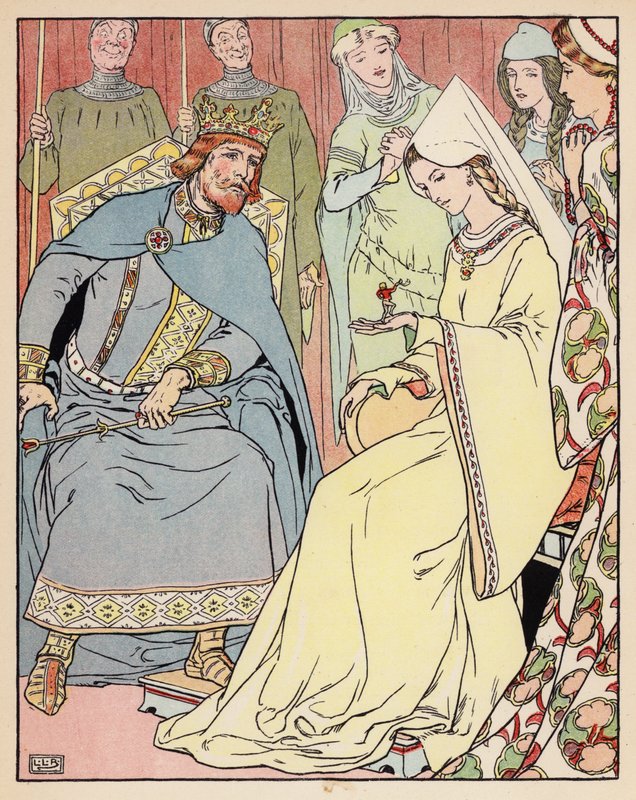 Ilustracja dla Tom Thumb (kolorowa litografia) autorstwa Leonard Leslie Brooke