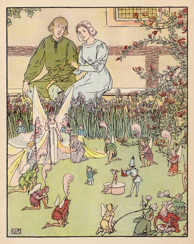 Ilustracja dla Tom Thumb (kolorowa litografia) autorstwa Leonard Leslie Brooke