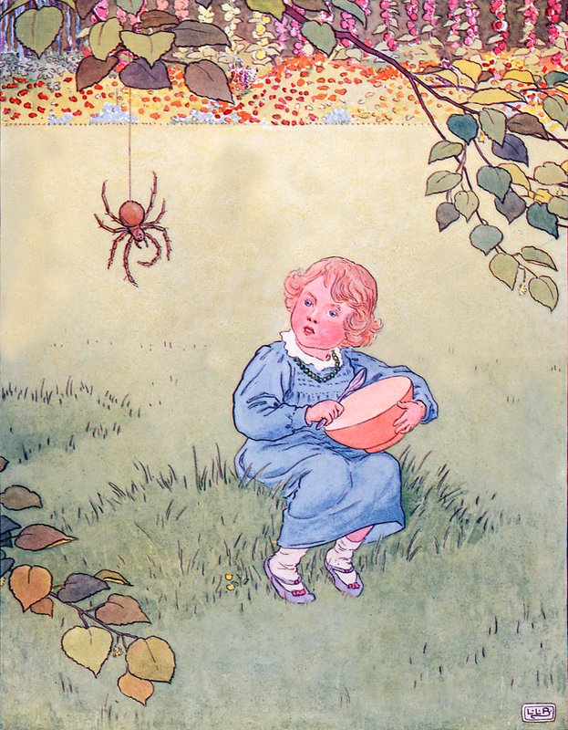 Mała panna Muffet autorstwa Leonard Leslie Brooke