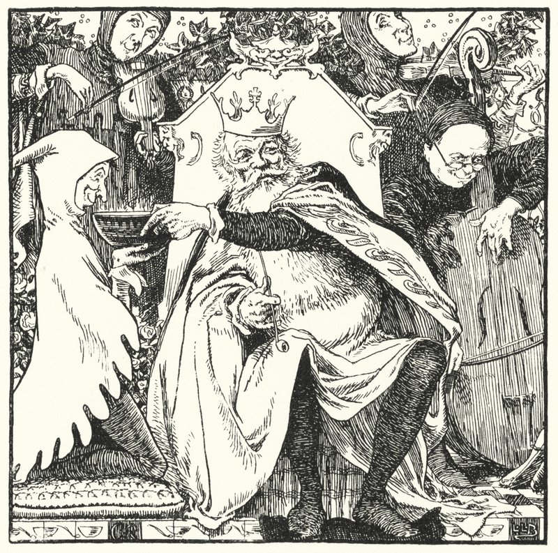 Stary Król Cole (grawerowanie) autorstwa Leonard Leslie Brooke