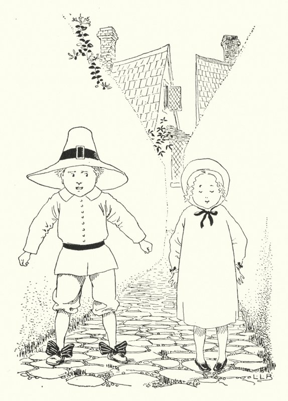 W zaułku mieszkał mały chłopiec i mała dziewczynka (grafika) autorstwa Leonard Leslie Brooke