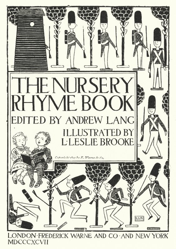 Ilustracja na stronie tytułowej książki The Nursery Rhyme Book pod redakcją Andrew Langa (grafika) autorstwa Leonard Leslie Brooke