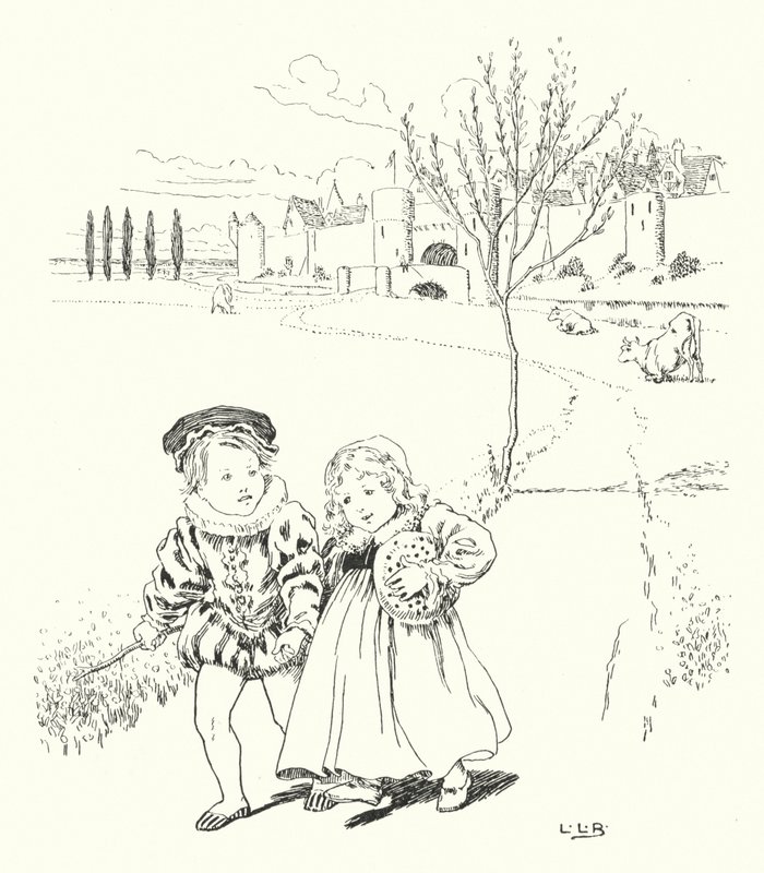 Na targ, na targ, na śliwkową bułkę (grawerowanie) autorstwa Leonard Leslie Brooke