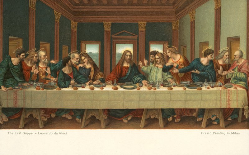 Ostatnia Wieczerza (chromolitografia) autorstwa Leonardo da (after) Vinci
