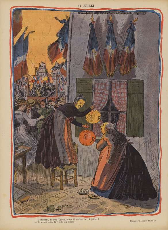 14 lipca. Ilustracja do Le Rire autorstwa Leonce Burret