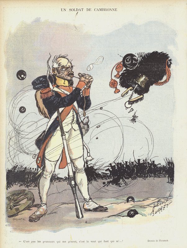Żołnierz Cambronne. Ilustracja do Le Rire autorstwa Leonce Burret